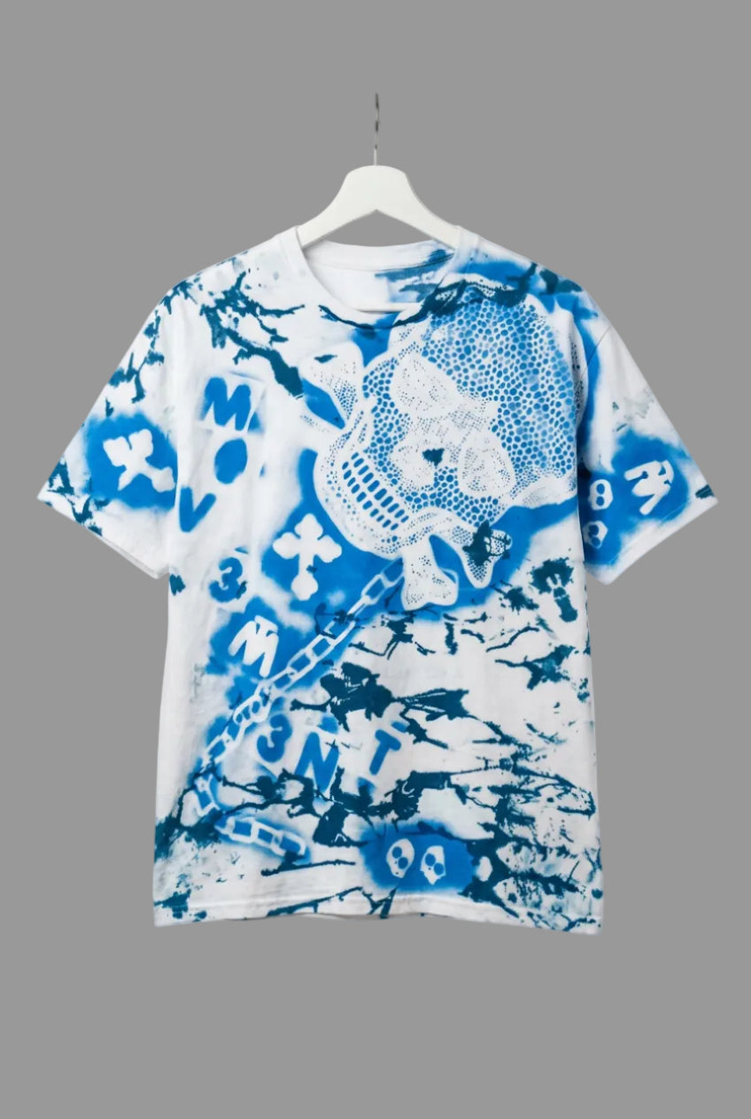Blue tie dye short sleeve