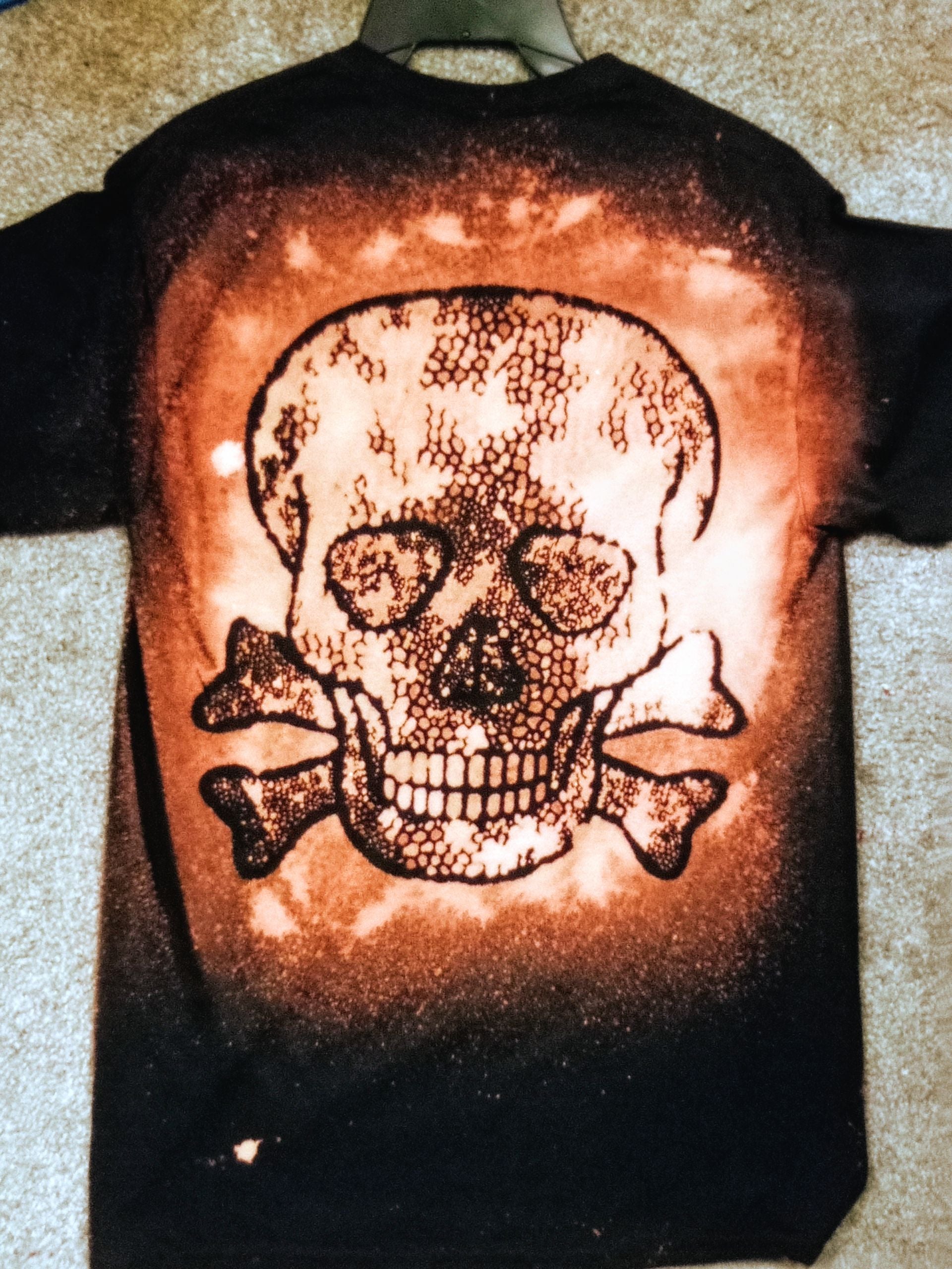 Black Bleached cross bone skull short sleeve