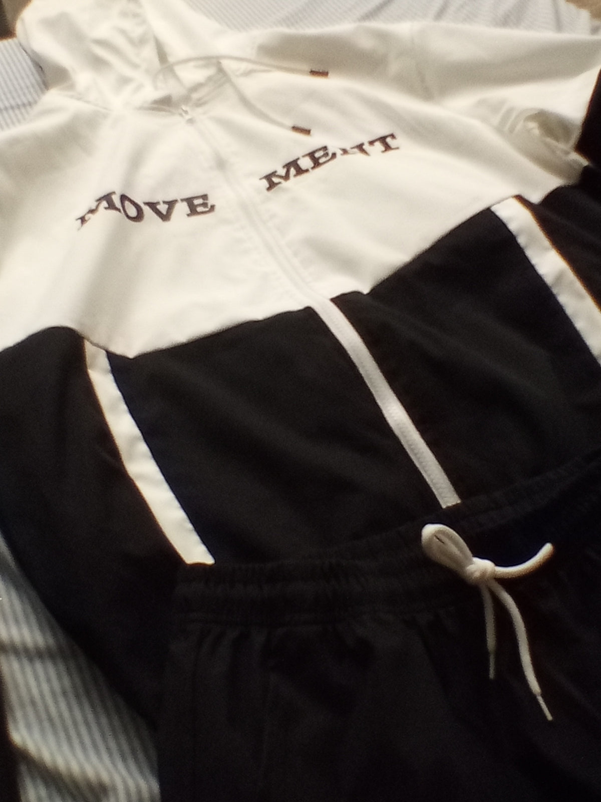 Black and white track suit set