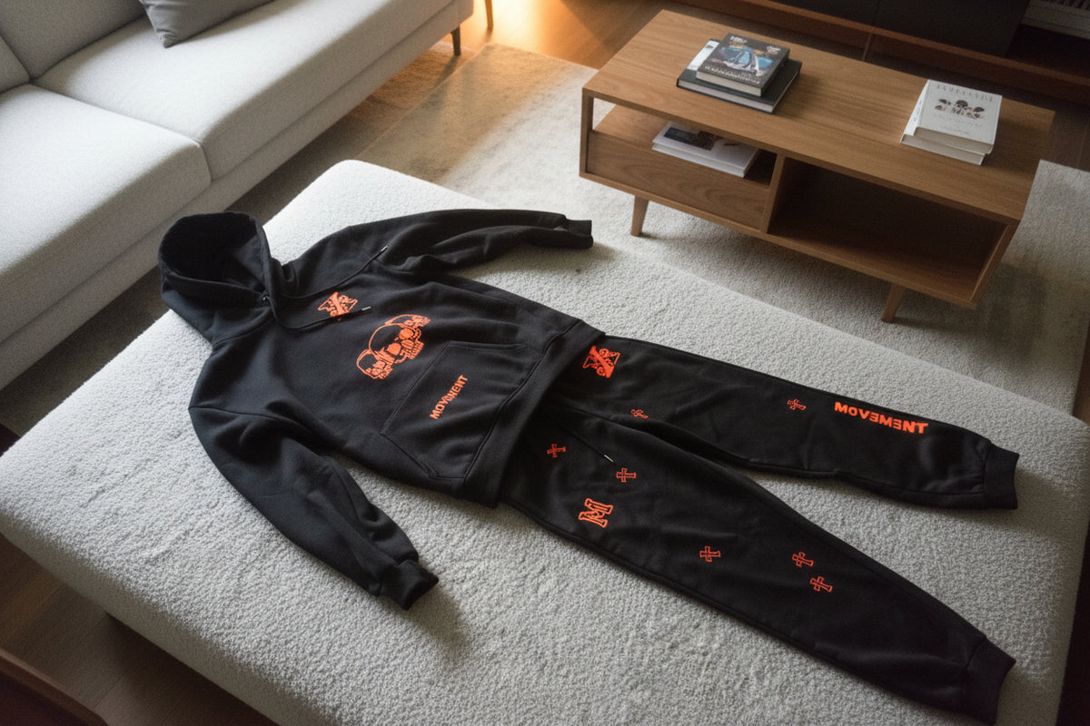 Orange black tracksuit
