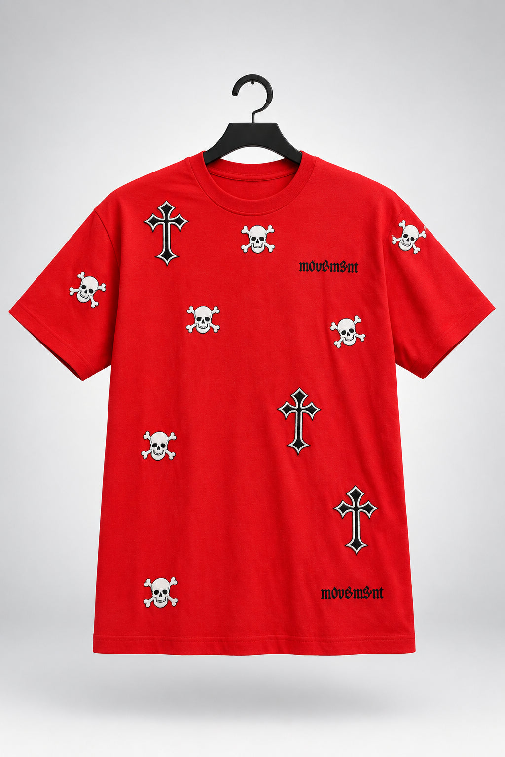 Red Crossbone cross tee