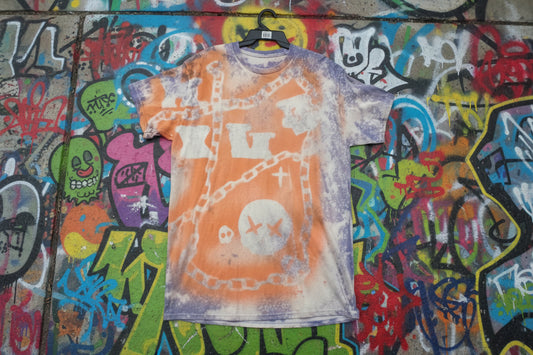 Bleached orange chain short sleeve